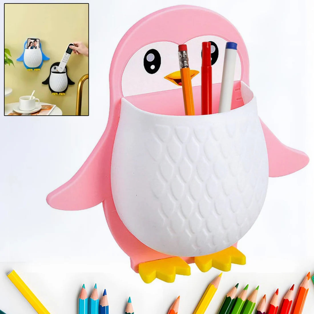 Penguin Wall Mount Storage Box & Office Organizer ( Pack Of 1 )