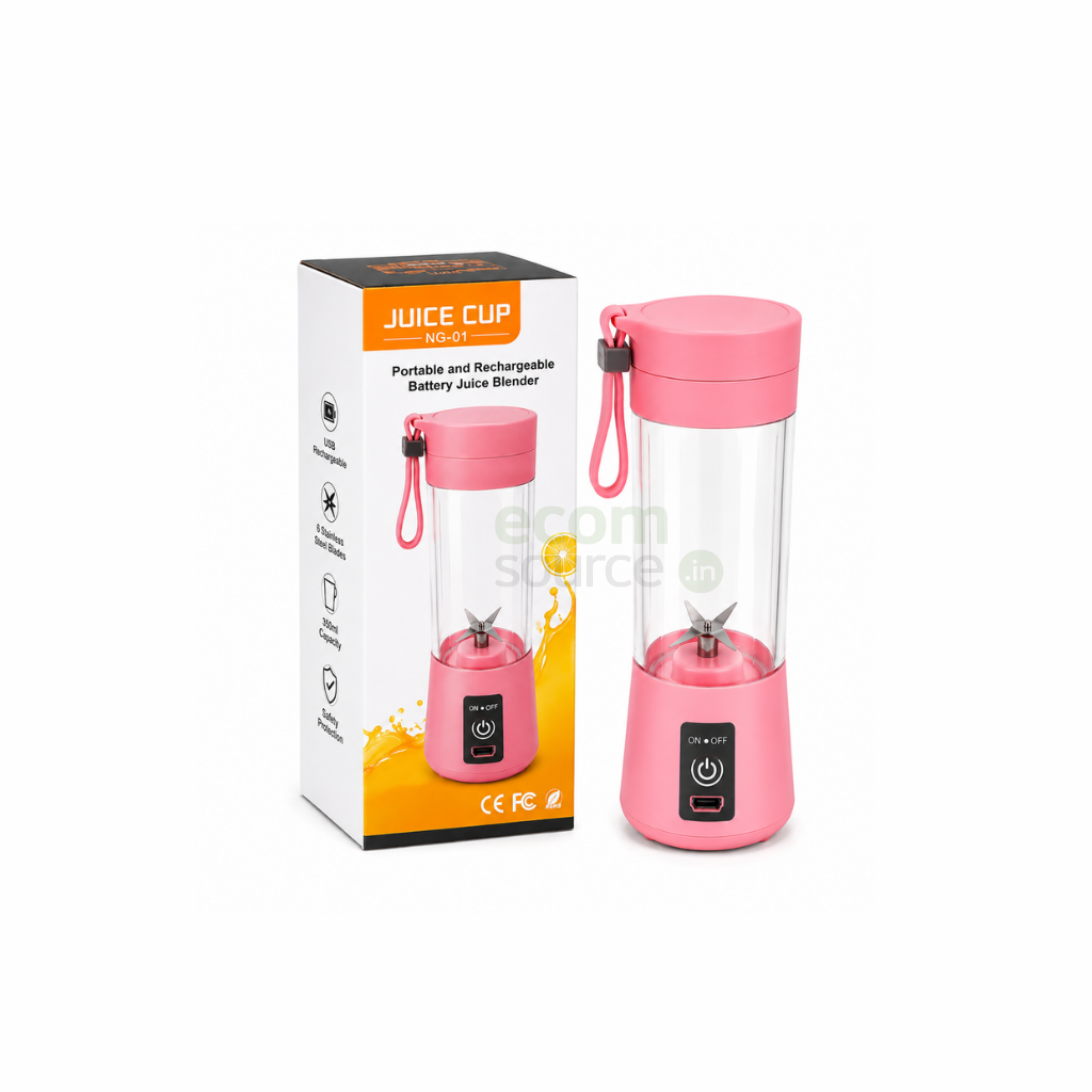 Portable USB Electric Juicer – 6-Blades Protein Shaker Blender Cup (380 ML)
