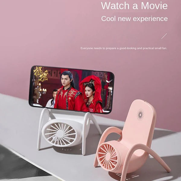 Portable Mobile Phone Holder Fan – Handheld, Multi-Function (Battery Not Include)