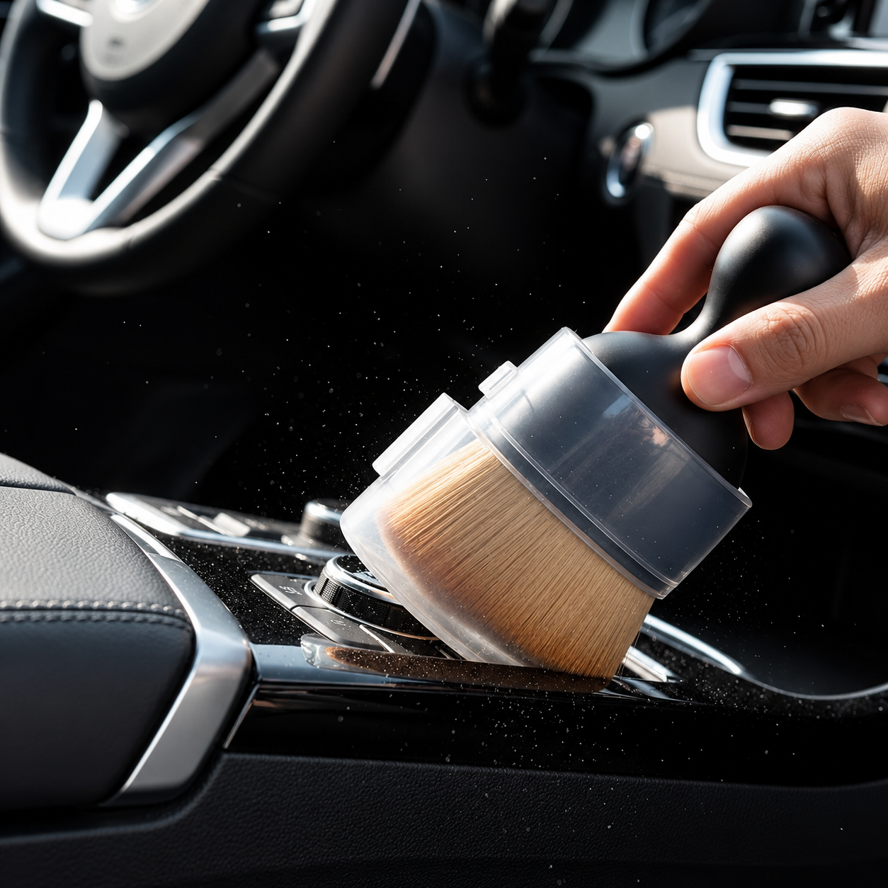 Mini Soft Bristle Car Interior Cleaning Brush - 1 Pc