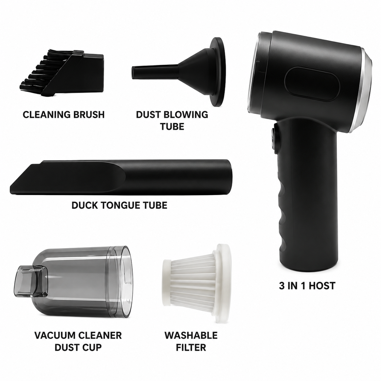 3 in 1 Mini Car Vacuum – Wireless